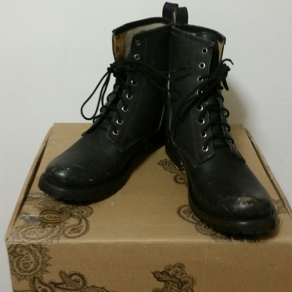 New Urban Outfitters Ecote Ranger Combat Leather b - Picture 7 of 12